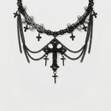 Cold Sovereign Pearl Cross Necklace
