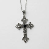 Cold Irregular Crystal Cross Chain