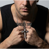 Cold Irregular Crystal Cross Chain