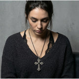 Cold Irregular Crystal Cross Chain