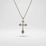 Cold Carved Rose Cross Chain