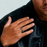 Cold Thorn Branch Steel Ring