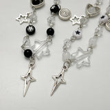 Cold Y2K Heart & Star Beaded Bracelet